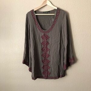 Love Stitch front Embroidered tunic dress